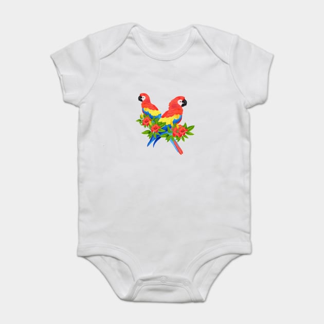 Tropical Parrot Birds Animal South America Baby Bodysuit by logiamerch